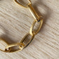 Bracciale in argento placcato oro giallo a maglia rollò lucida e satinata alternate