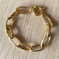 Bracciale in argento placcato oro giallo a maglia rollò lucida e satinata alternate